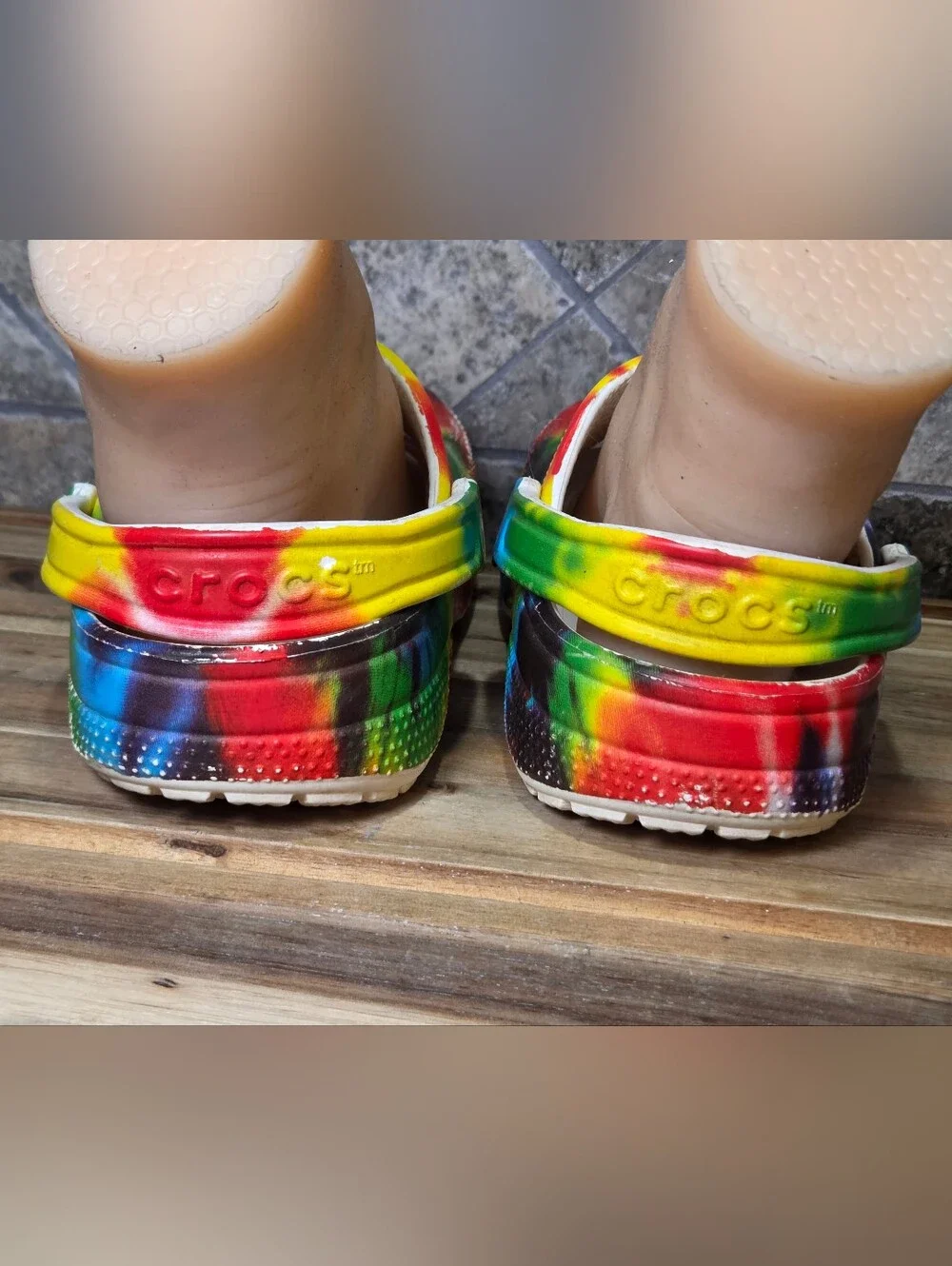 Crocs Baya Classic Tie Dye Unisex Clogs Slip On Shoes Multicolor White Sz W9 M7